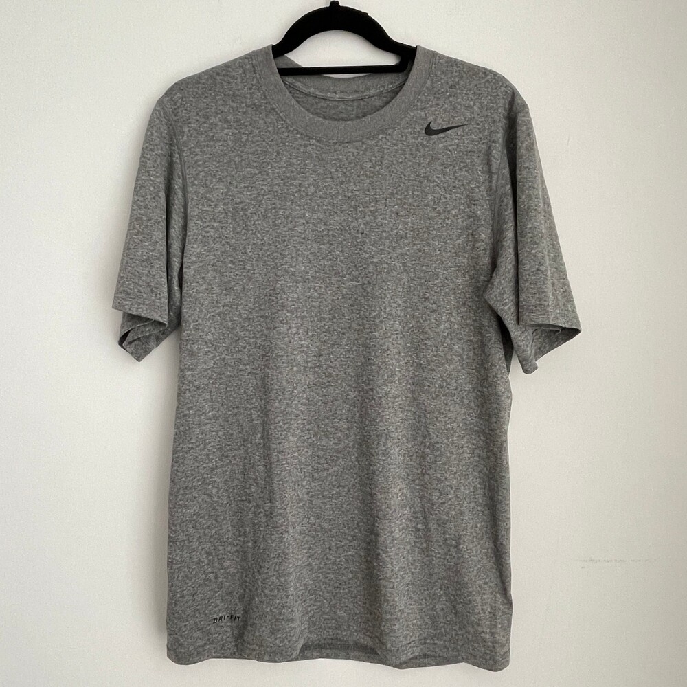 Nike Dri Fit Short Sleeve Activewear Top Gray Small